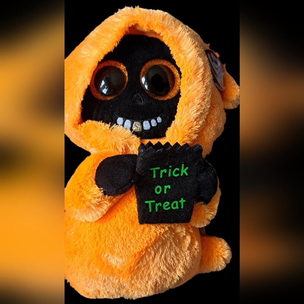 Ty Halloween Plush in Vibrant Orange and Black